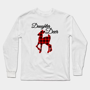 Buffalo Plaid Christmas Deer Long Sleeve T-Shirt